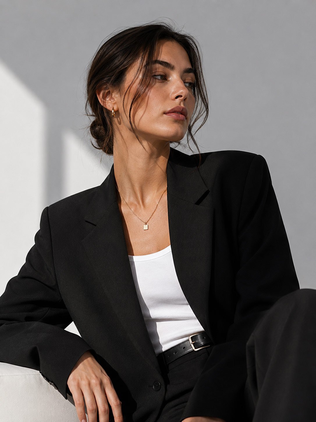 Minimal fashion-inspired creator portrait representing modern digital culture and online creativity.